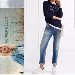 NWOT CURRENT/ELLIOTT 27 SLOUCHY SKINNY DISTRESSED